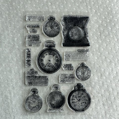 Retro Clock Series Stamp Flower Silicone Stamp