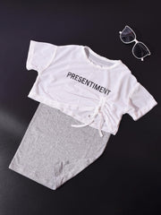 Girls Drawstring Cover Up T Shirt And Tank Dress Set