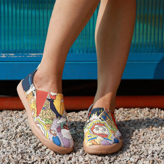 Women's Cartoon Pattern Flat Slip On Non slip Shoes Lightweight Casual Travel