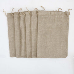 6pcs Burlap Vegetable Bags Drawstring Pouches