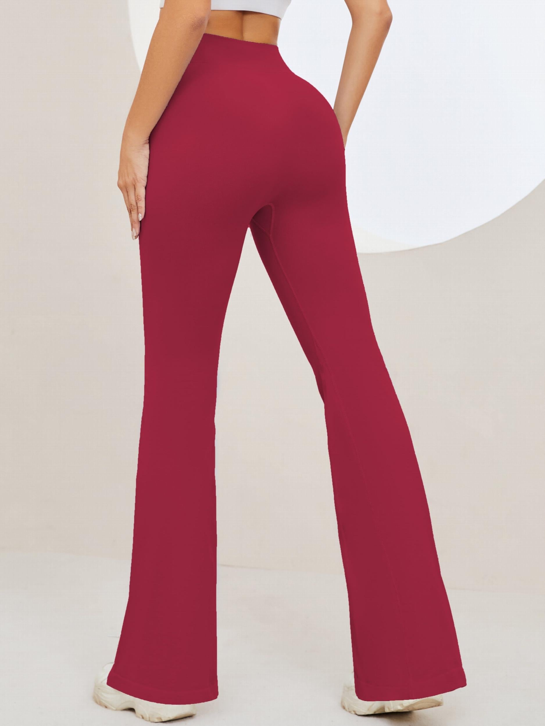 High Waist Seamless Sporty Pants Flared Leg Sports Trousers