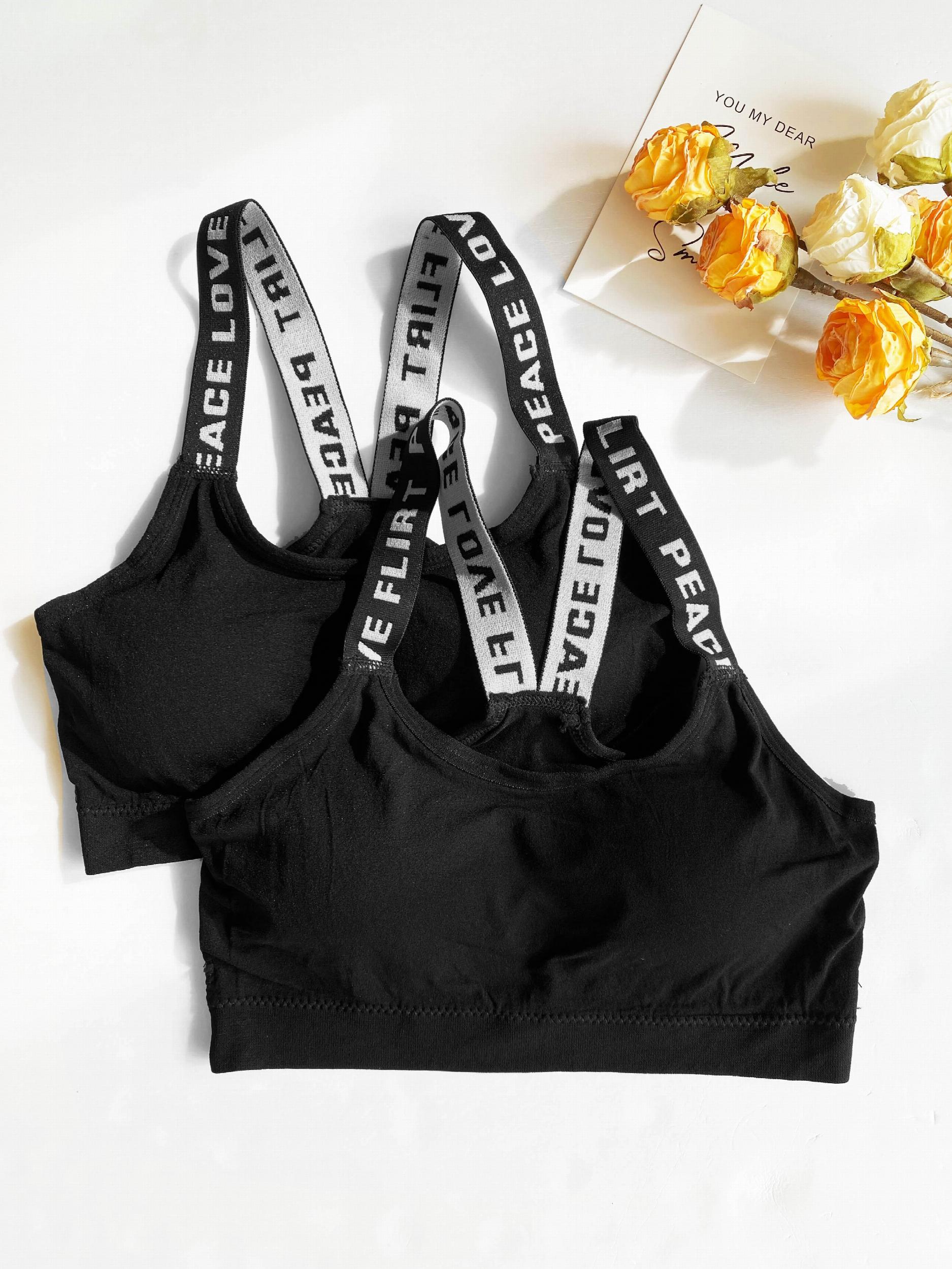 2pcs Letter Straps Sports Bras for Women