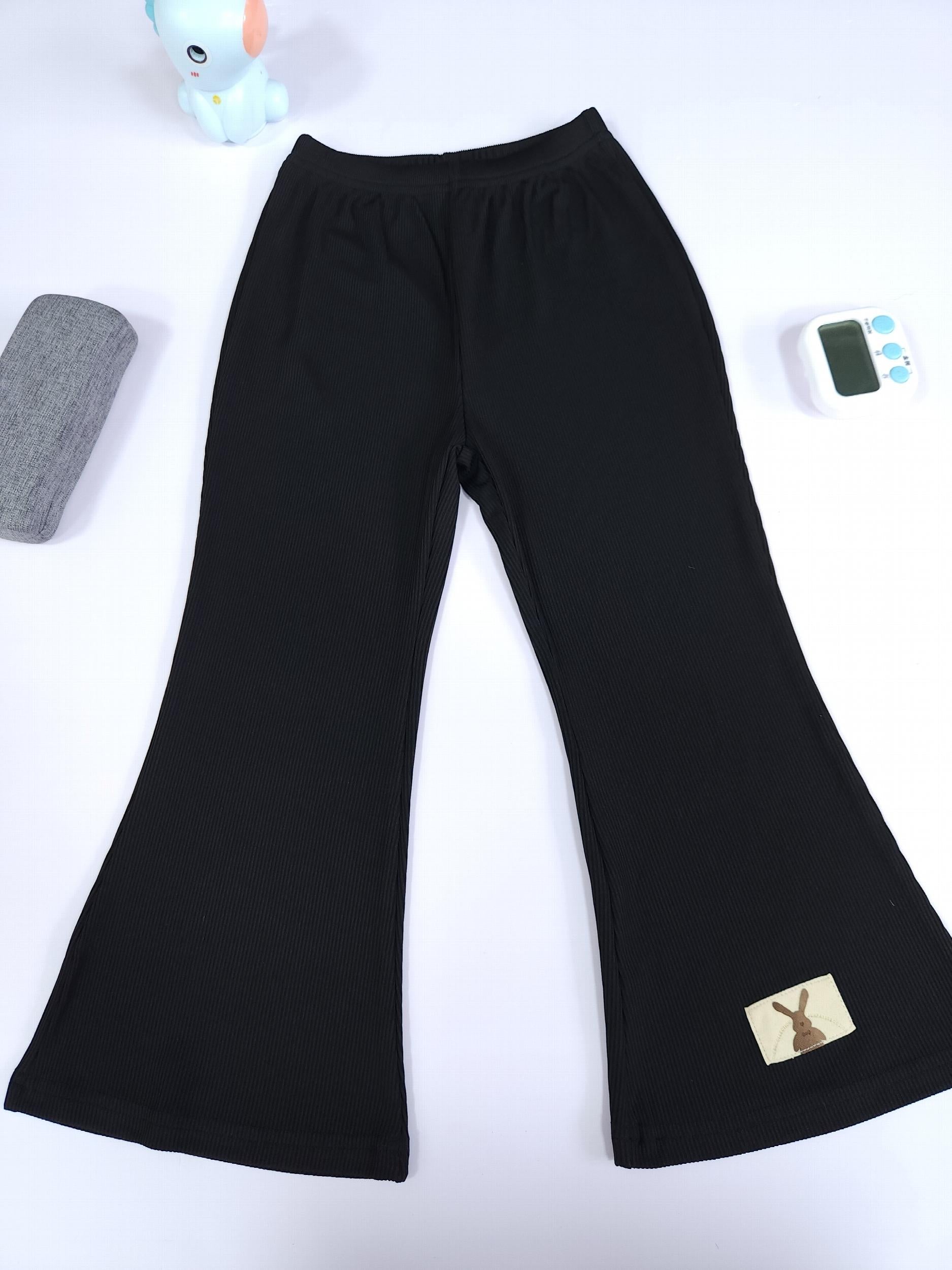 Girls Bunny Tag Flared Pants for Spring Summer Autumn