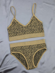 Leopard Print Bra & Panties Lingerie Set