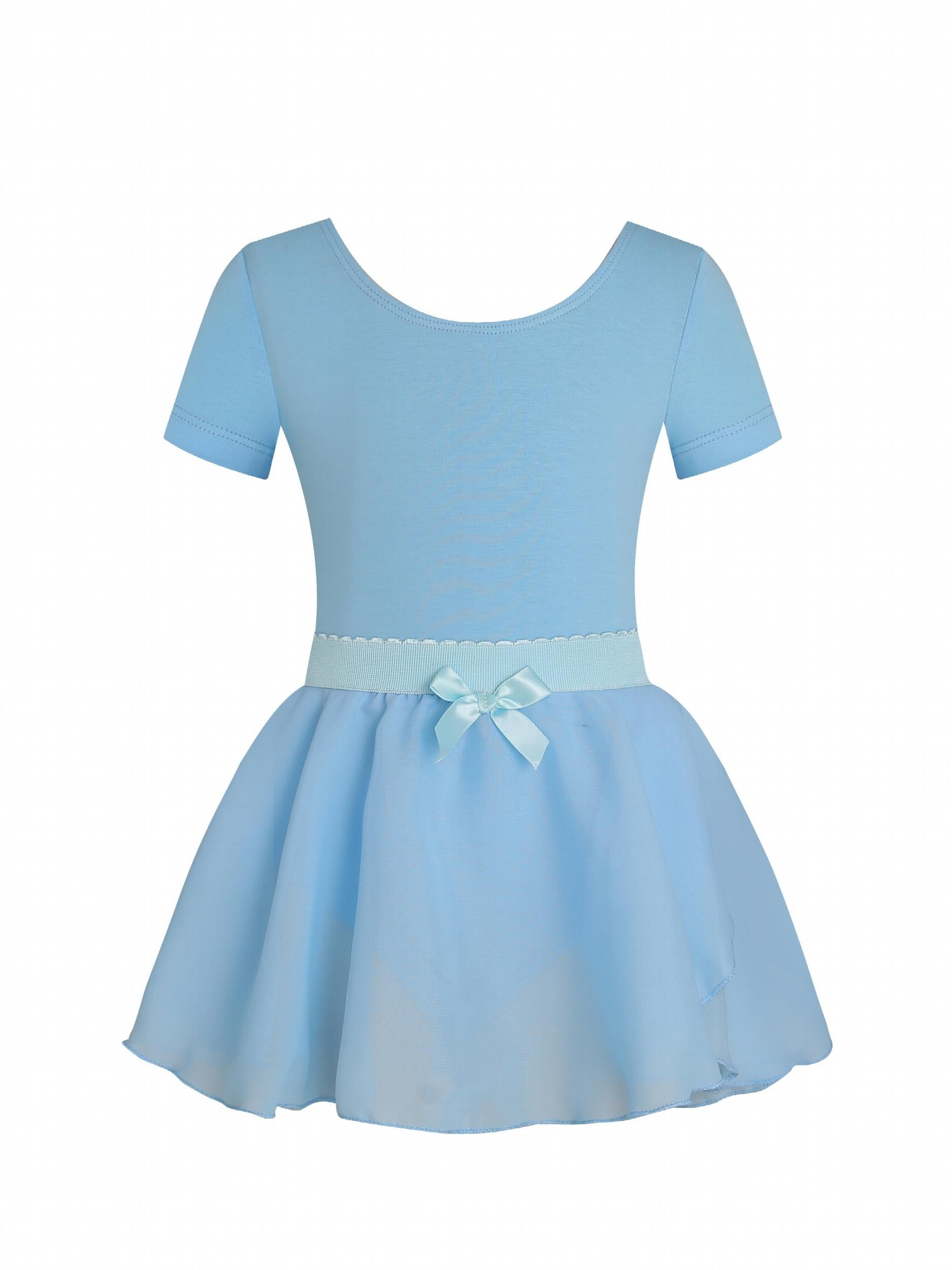 Girls Casual Chiffon Ballet Dress Short Sleeve Costume