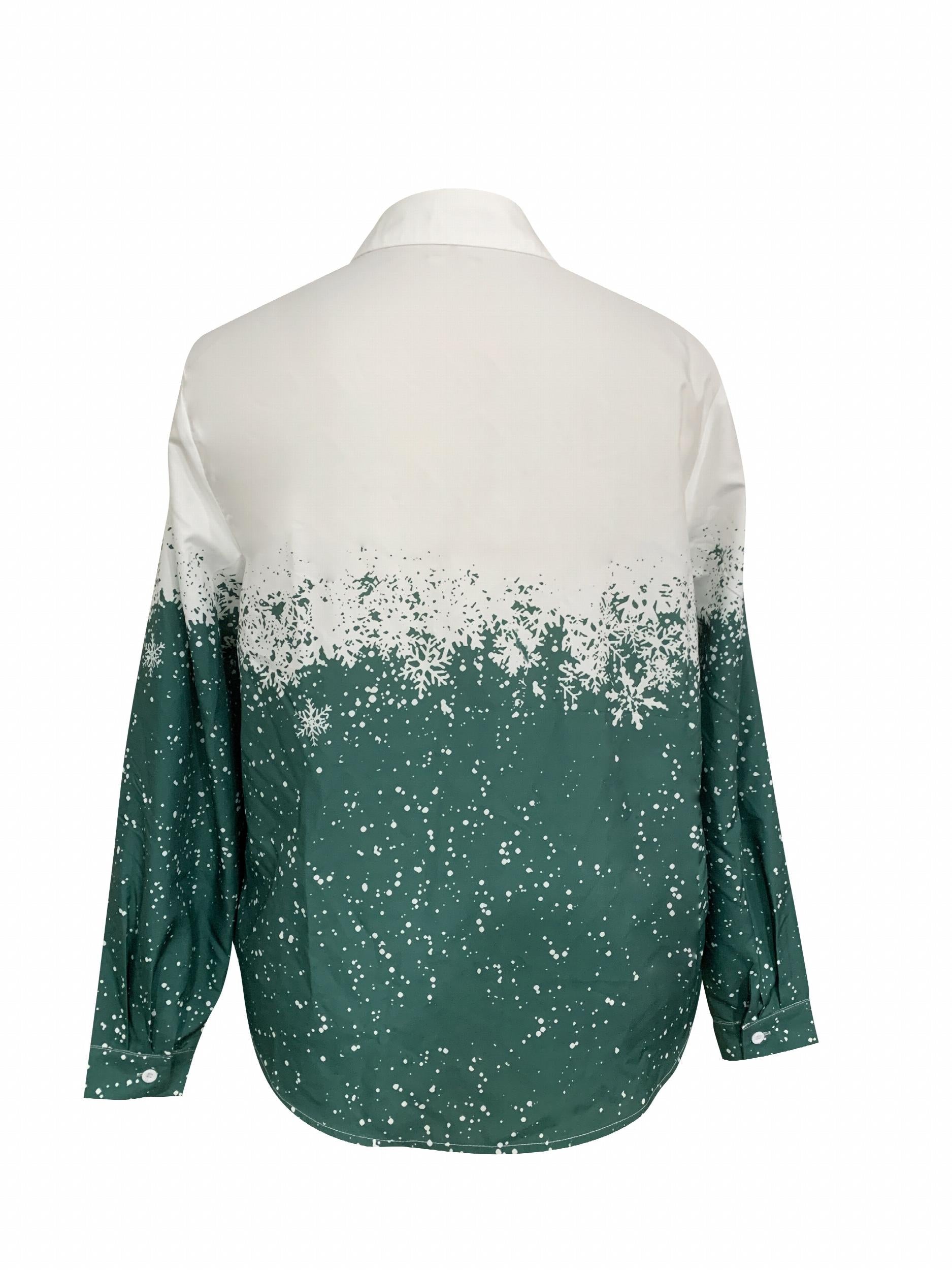  Colorblock Snowflake Blouse