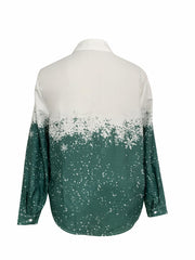  Colorblock Snowflake Blouse