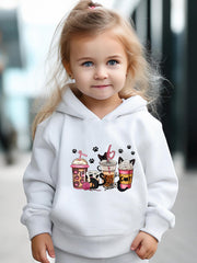 Coffee Print 2pcs Girls Outfits For Sports Spring Fall Outdoor Gift