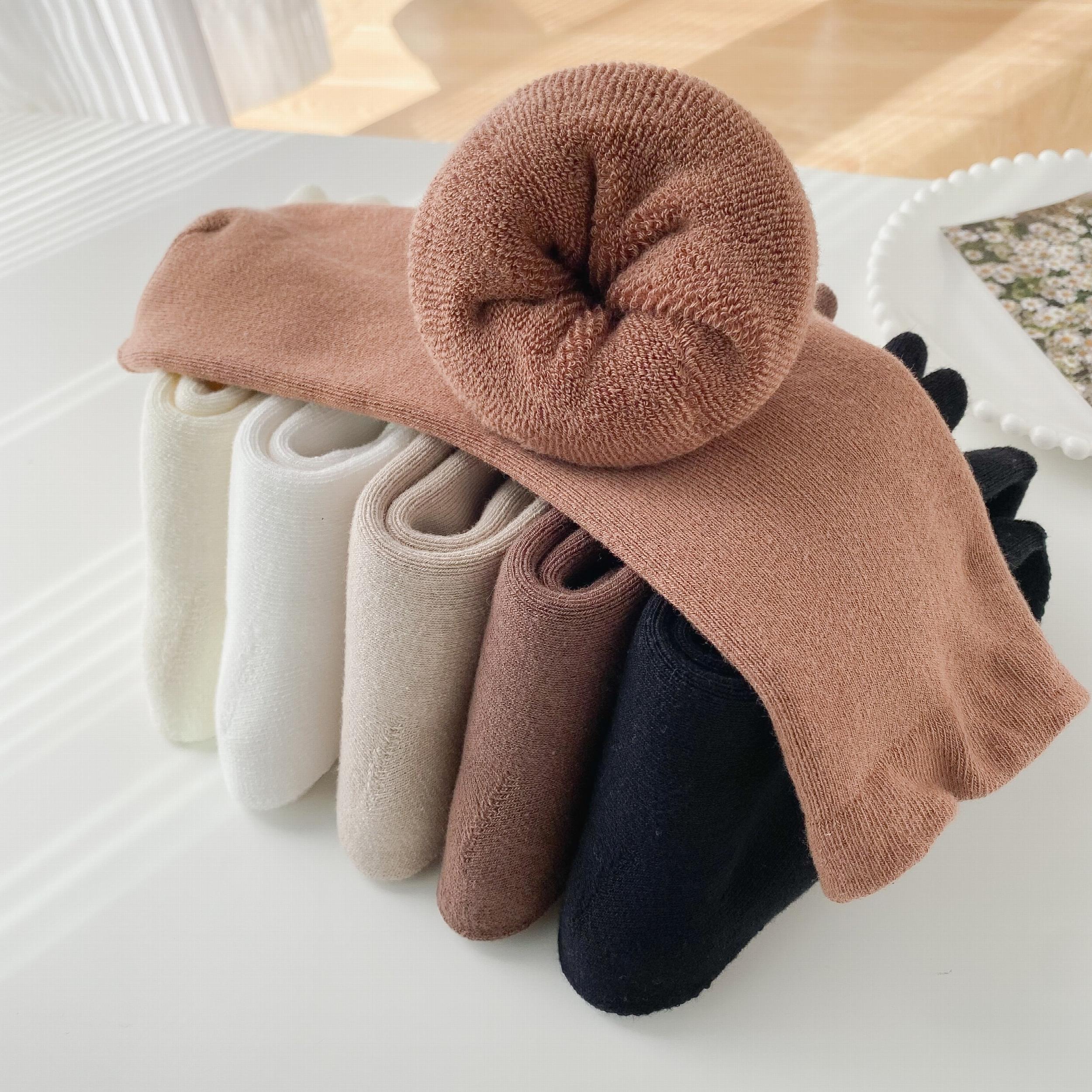 6 Pairs Solid Mid Tube Socks Women's Stockings