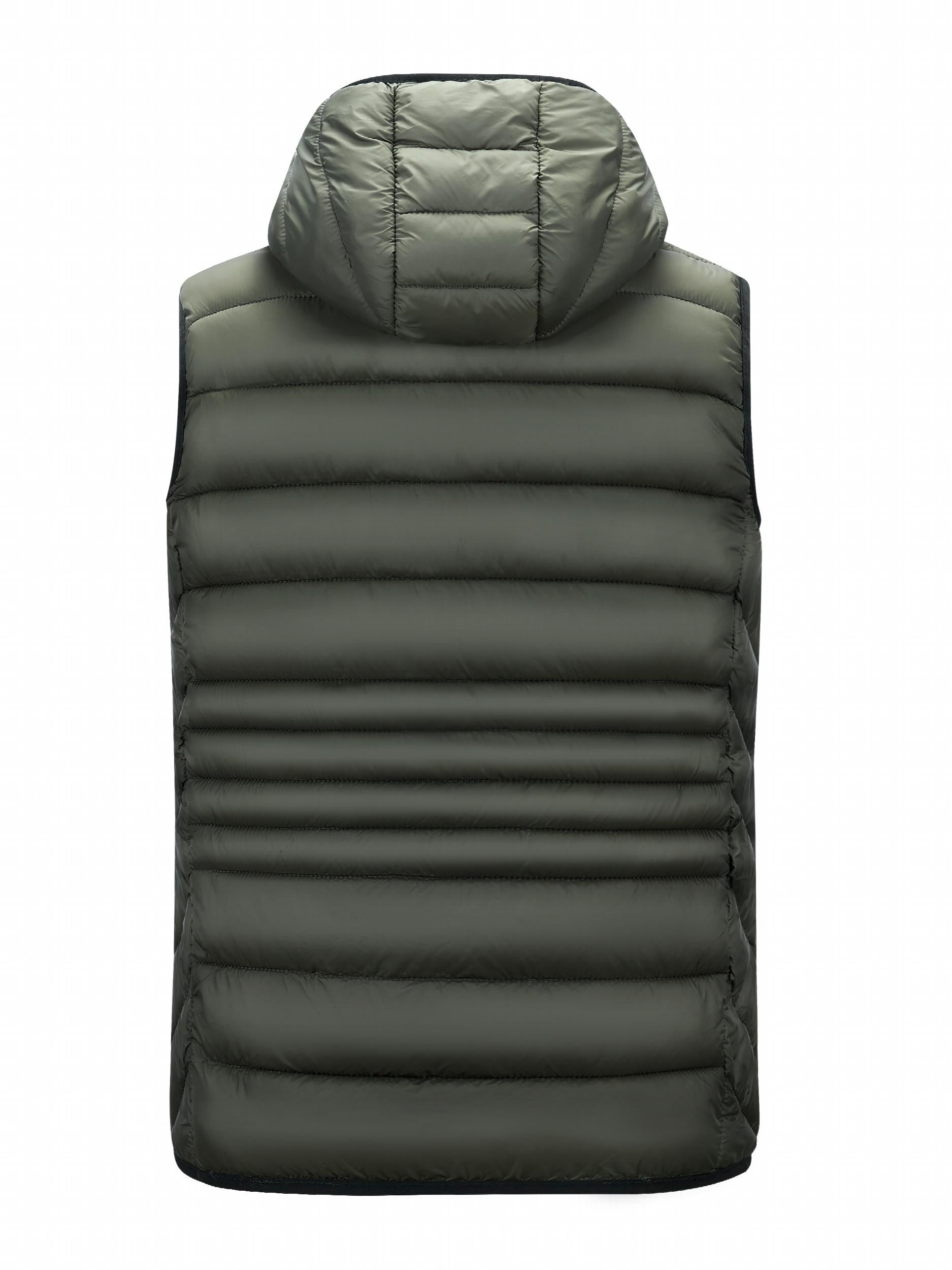 Hooded Vest Men's Zip Up Casual Winter Vest