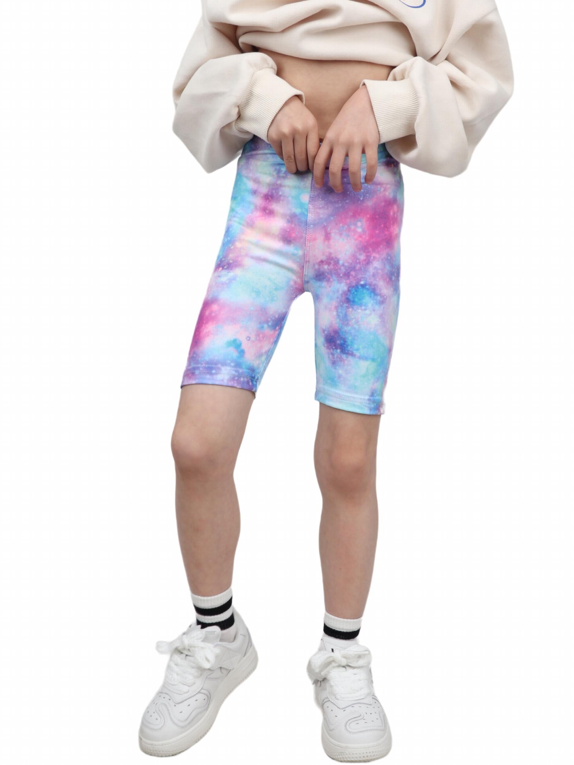 Toddler Girls Tie Dye Starry Sky Graphic Biker Shorts