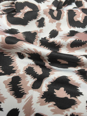  Colorblock Leopard Print V Neck Dress