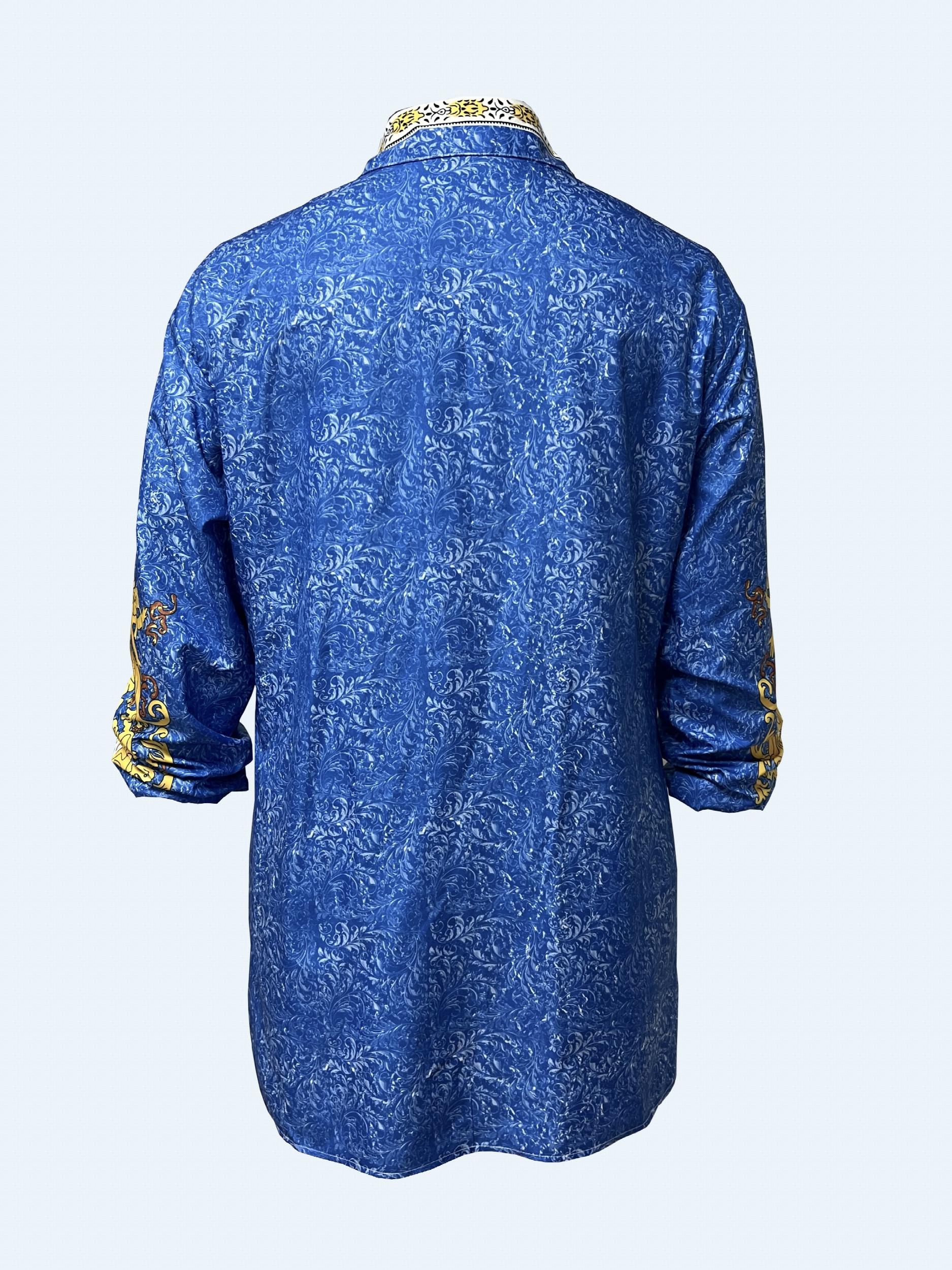  Retro Dress Women's Baroque Print Shirt Dress