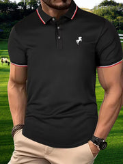 Men's Horse Graphic Shirt Casual Breathable Button-up Short Sleeve Shirt