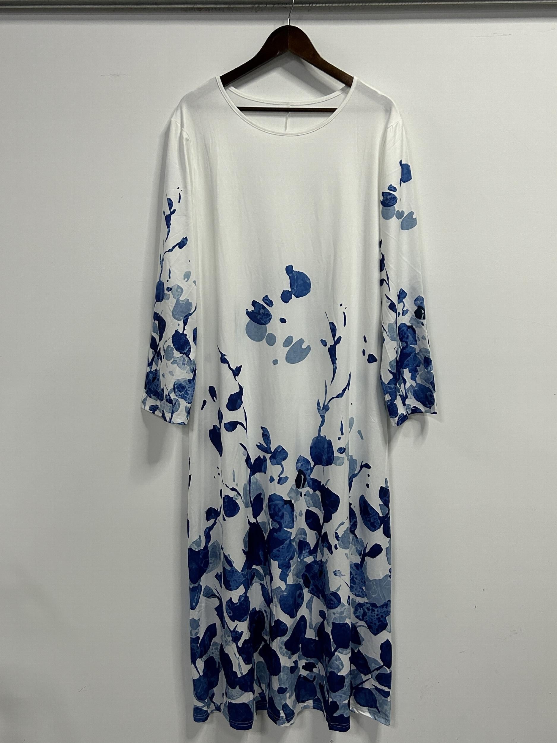  Boho Dress Tie Dye Floral Print Maxi Dress