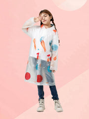 Girls Cartoon Raincoat Poncho for School