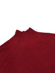  Casual Sweater Dress Solid Long Sleeve High Neck Loose Fit
