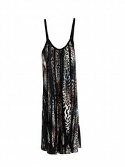 Leopard Print Slip Lounge Dress Backless Home Dress
