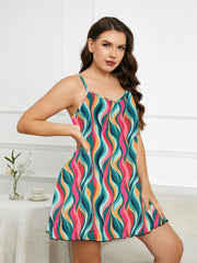  Boho Striped Print Loungewear Dress