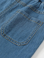 Boys Summer Denim Shorts Elastic Waist Casual Stretch
