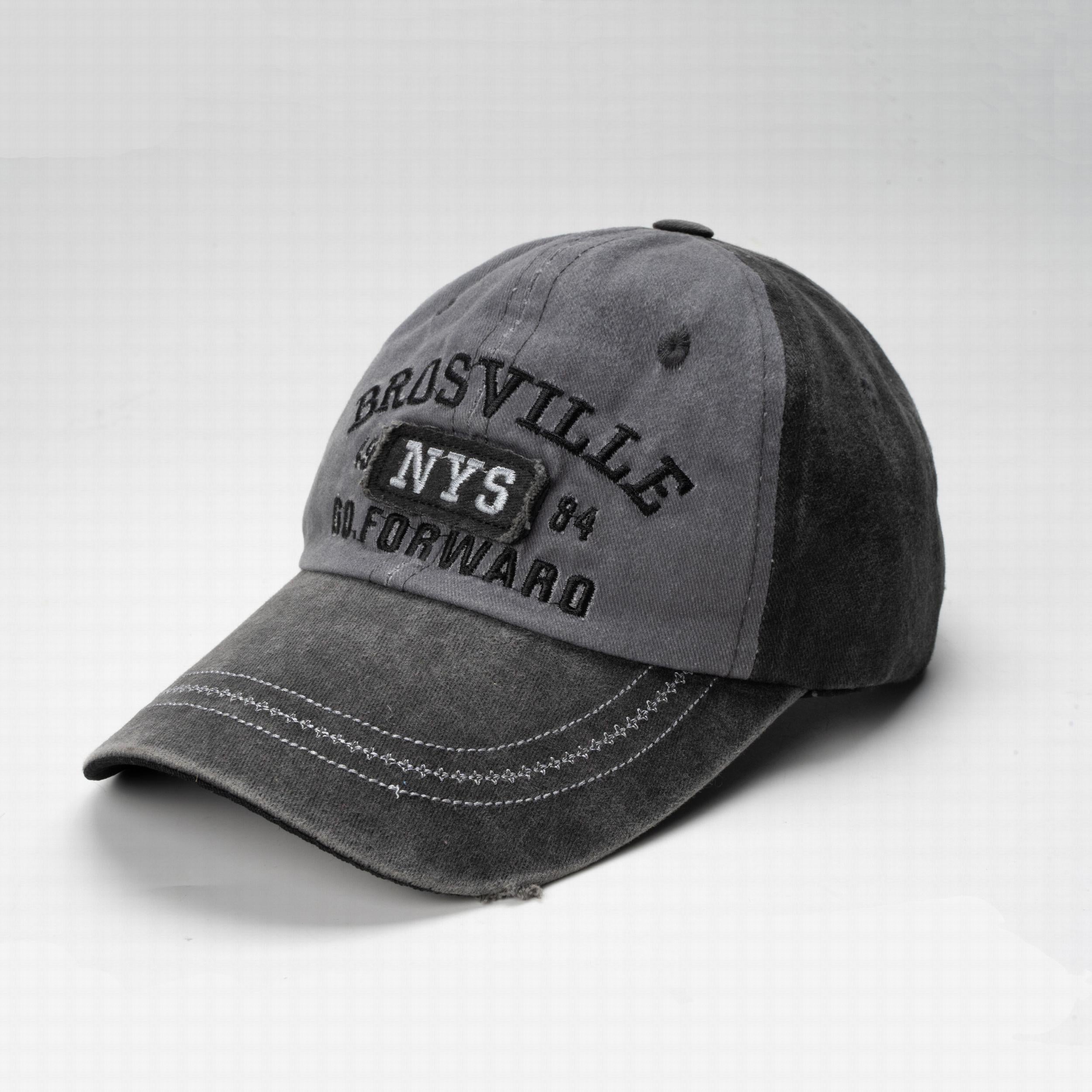 NYS Embroidery Patch Baseball Cap Washed Distressed Vintage Cotton Dad Hat