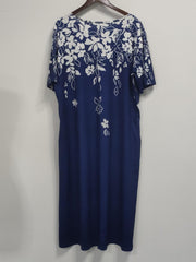  Women's Floral Print Short Sleeve Dress with Pockets