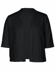  Solid Cable Half Sleeve Open Front Cardigan