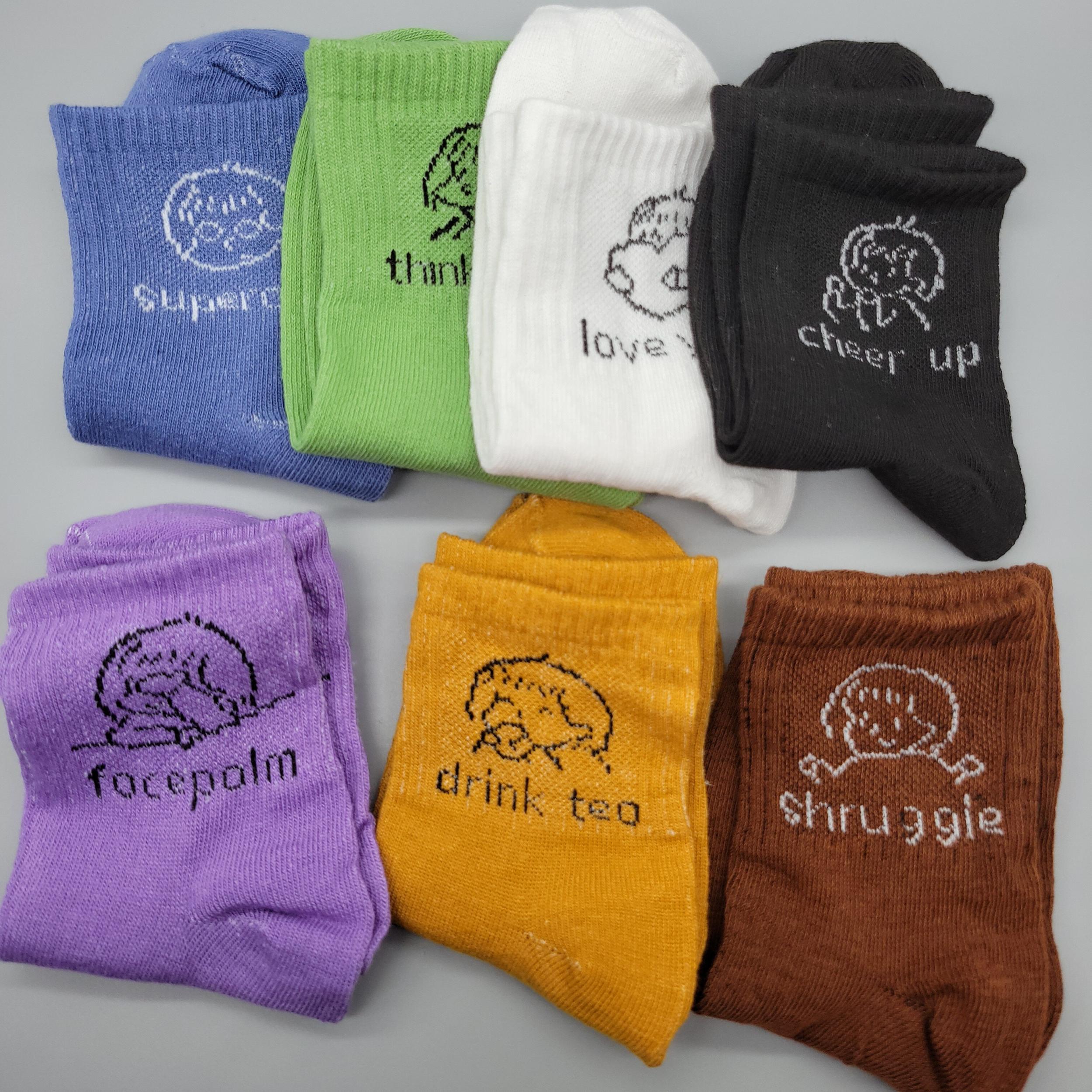 7 Pairs Cartoon Pattern Socks Comfy & Mid Tube Women Stockings