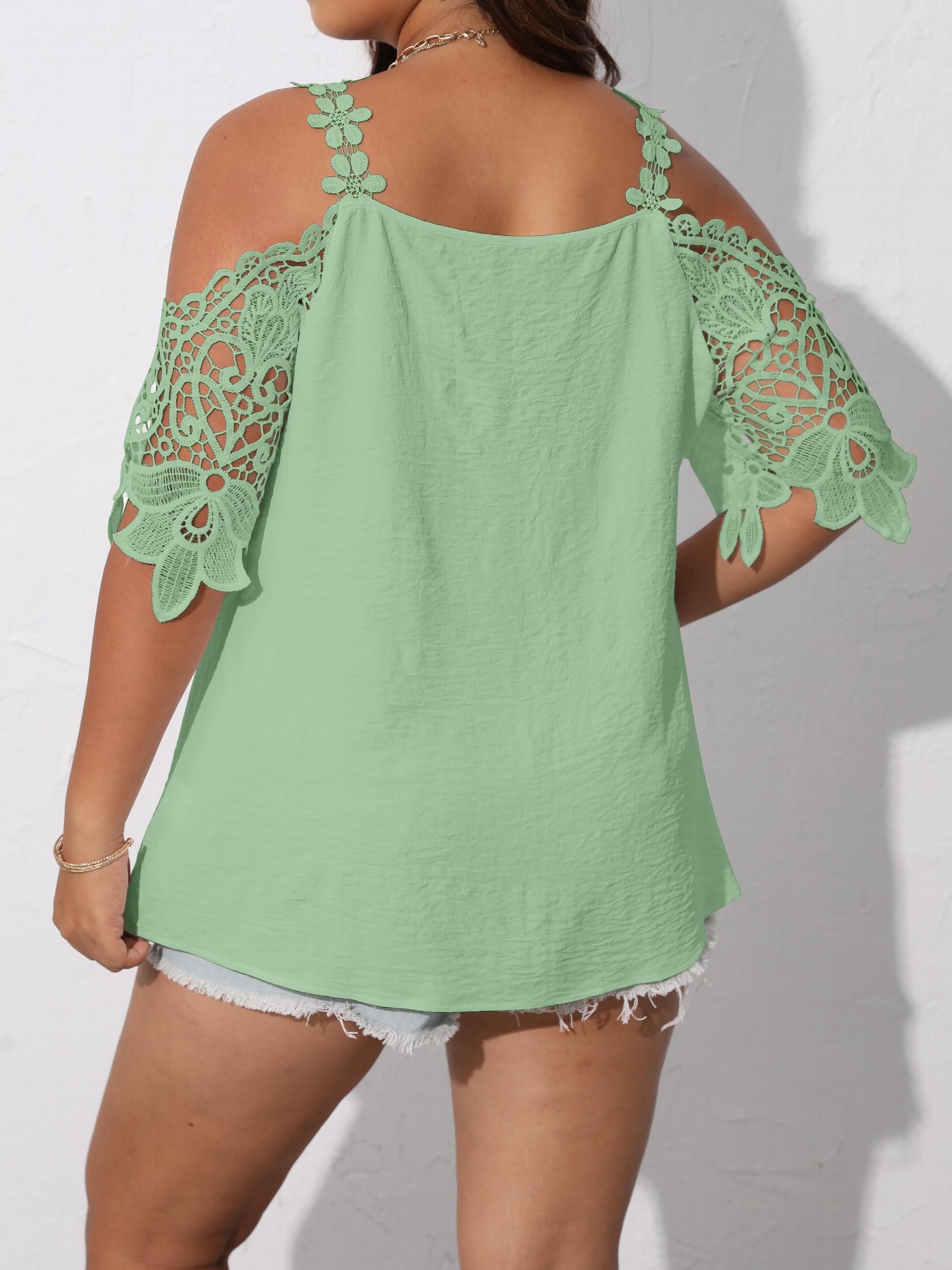  Cold Shoulder Floral Jacquard Top