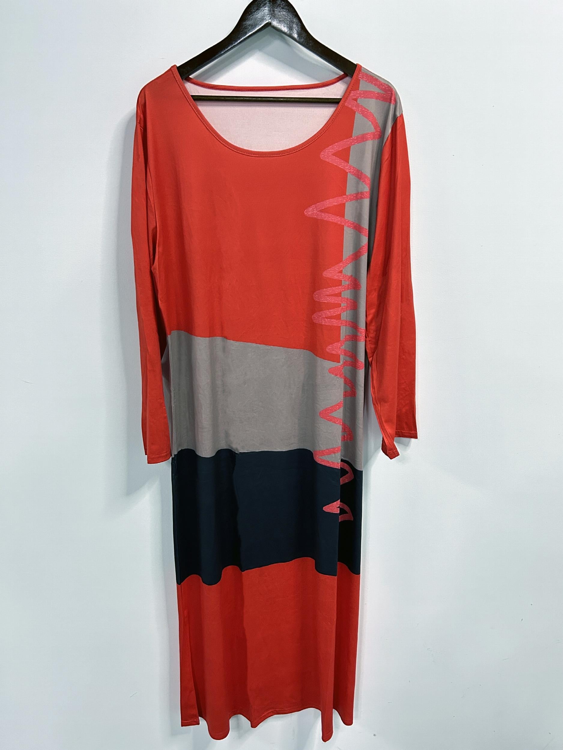  Colorblock Long Sleeve Maxi Dress