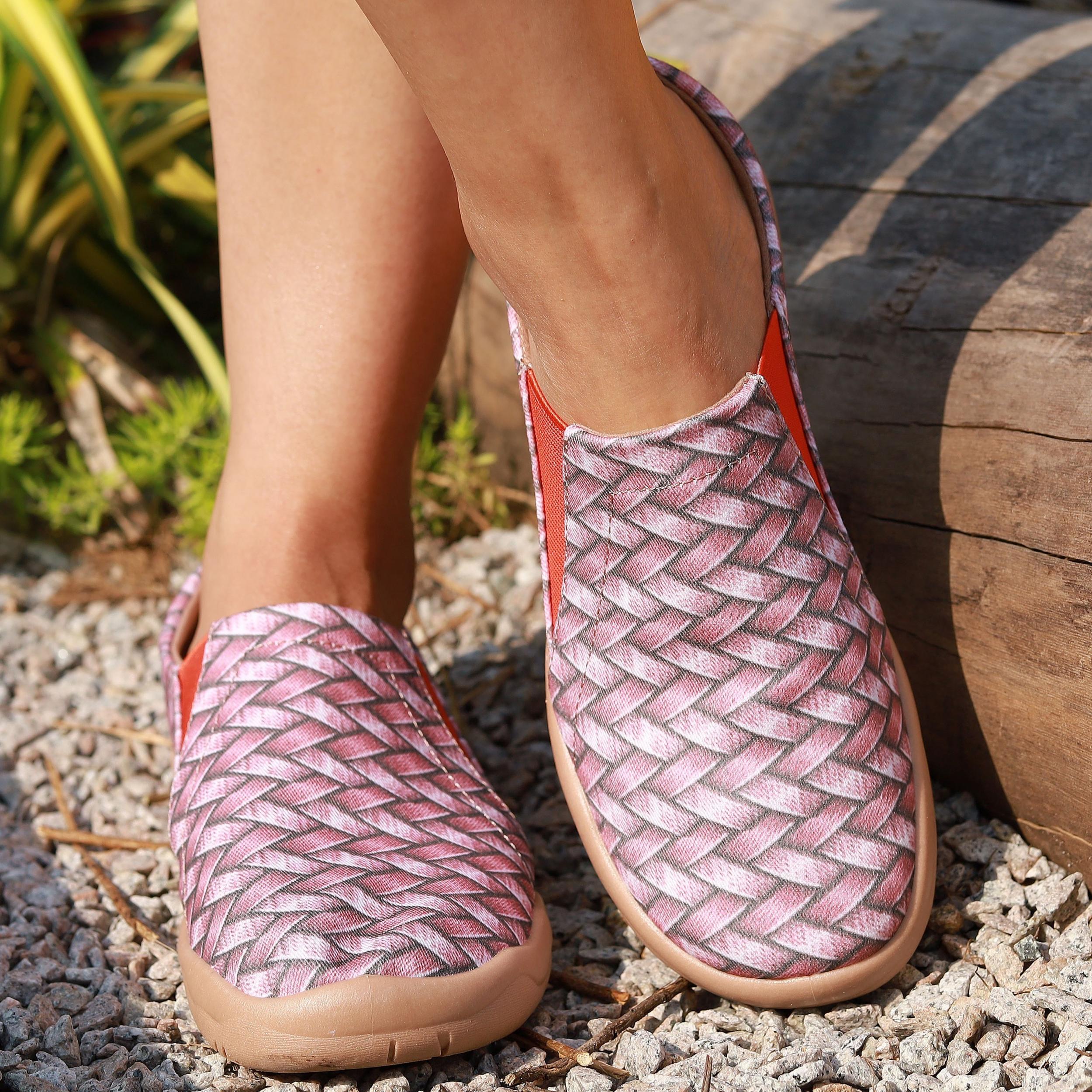 Women's Braided Canvas Slip On Flat Shoes Lightweight Casual Outdoor Travel