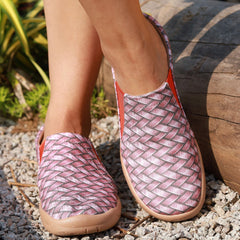 Women's Braided Canvas Slip On Flat Shoes Lightweight Casual Outdoor Travel