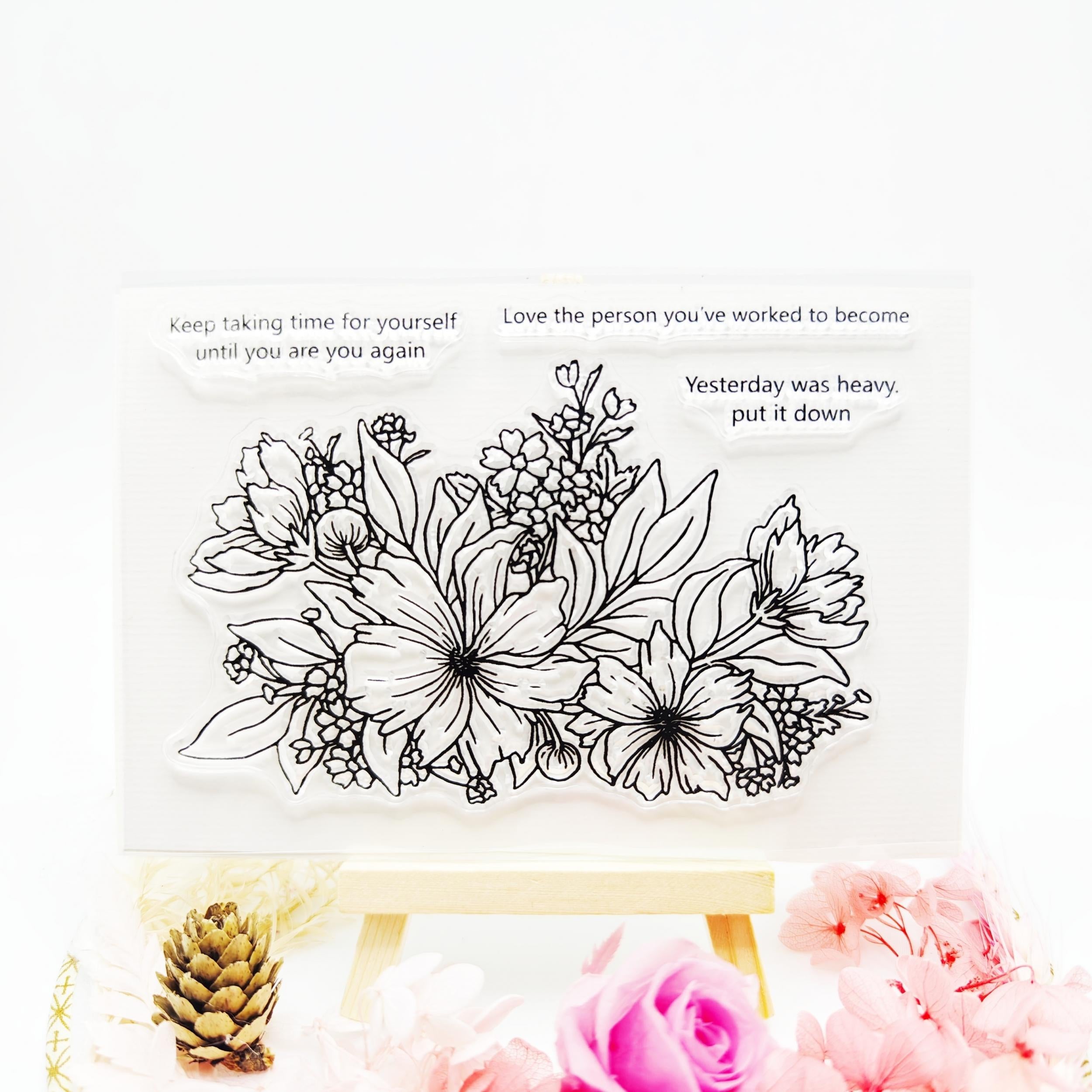 Flower Seal Stamp DIY Silicone Transparent Stamp Birthday Gift