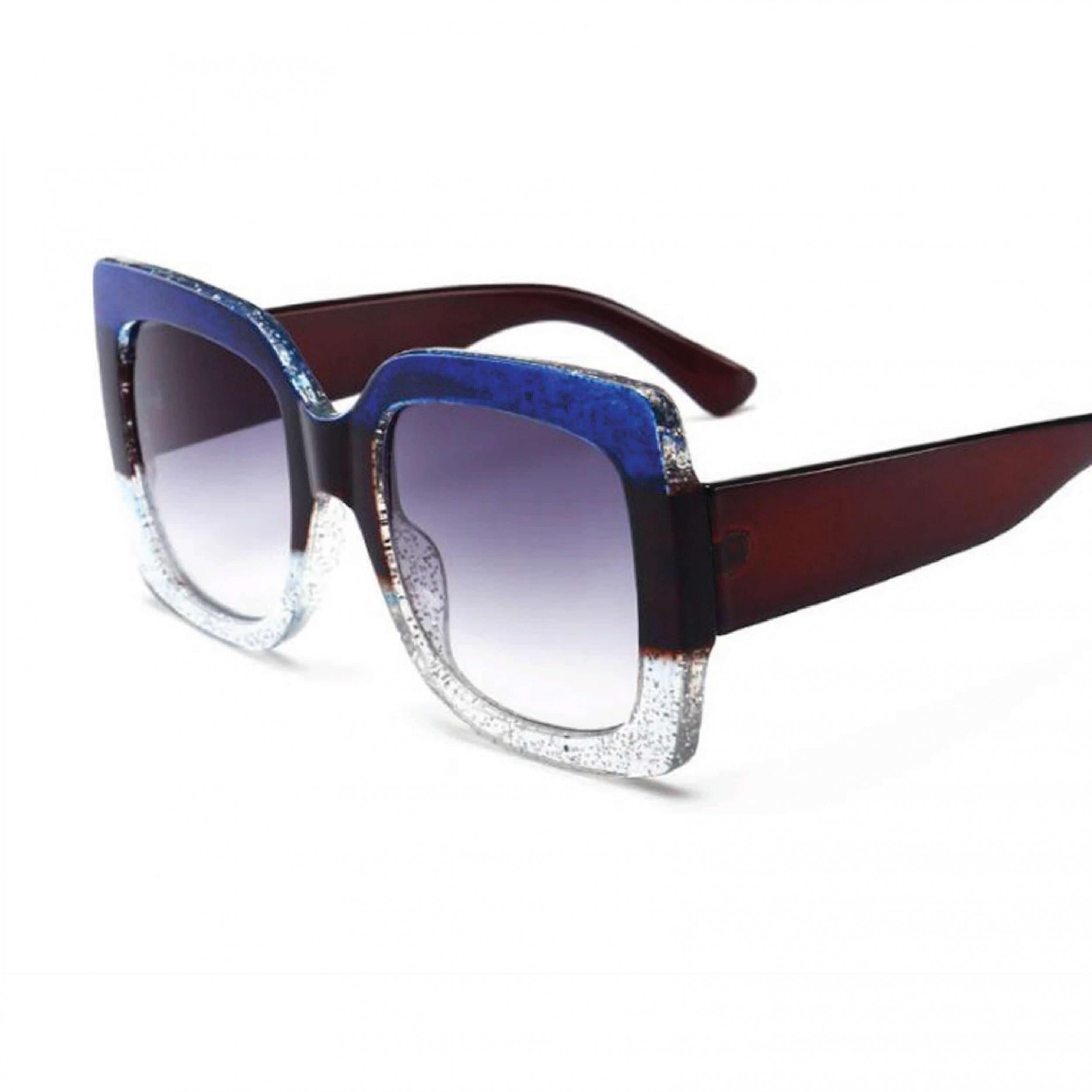 Y2K Glitter Square Sunglasses UV400 Sun Shades Glasses