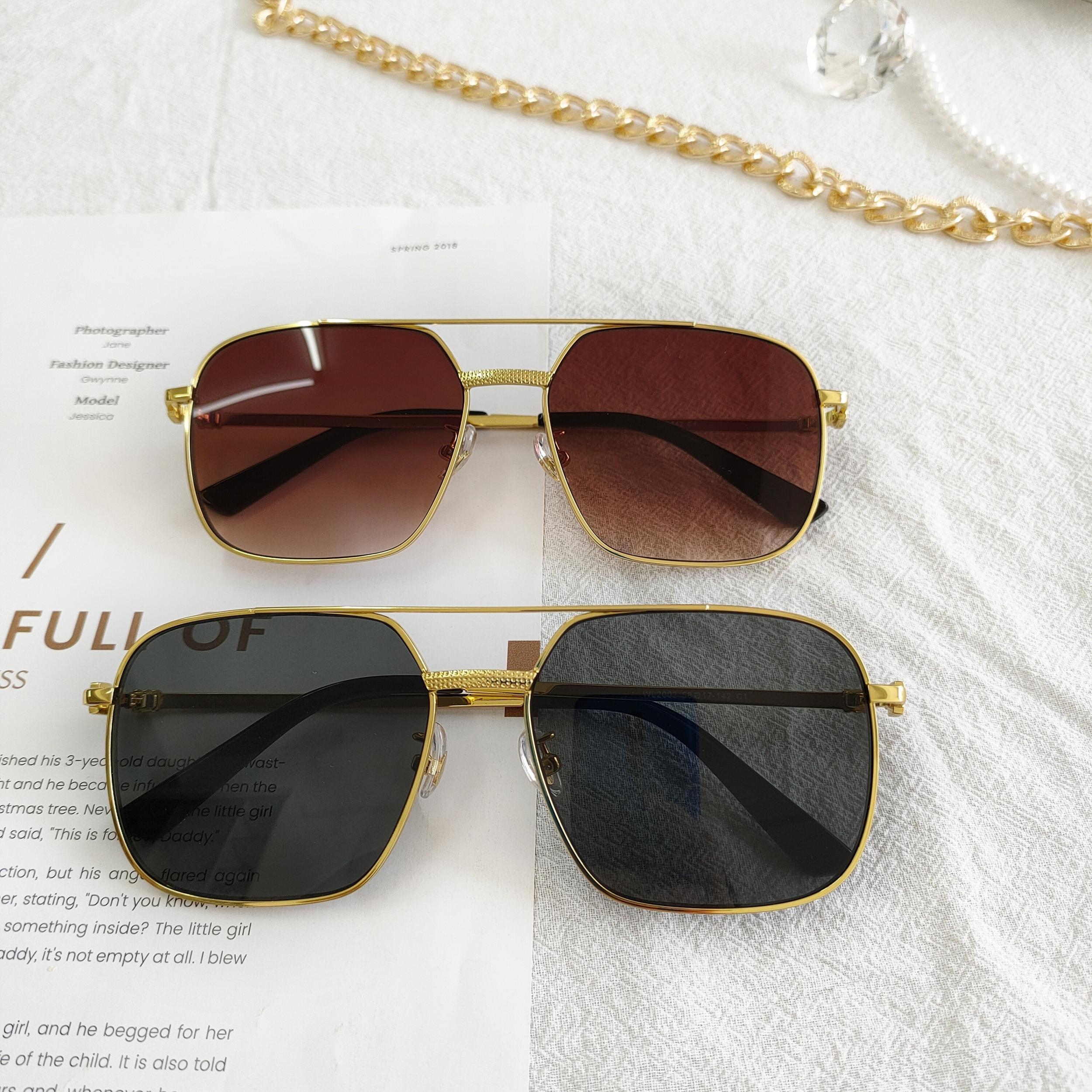 Square Women's Sunglasses Metal Big Frame Sun Glasses Women Retro