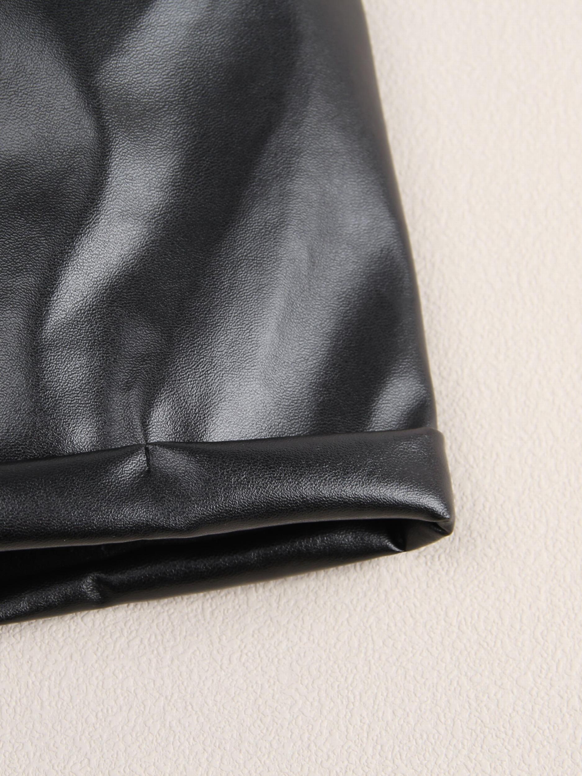 Girls PU Leather Shorts Comfortable Casual Pants For Kids