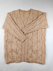  Casual Cardigan Solid Cable Long Sleeve Open Front Cardigan