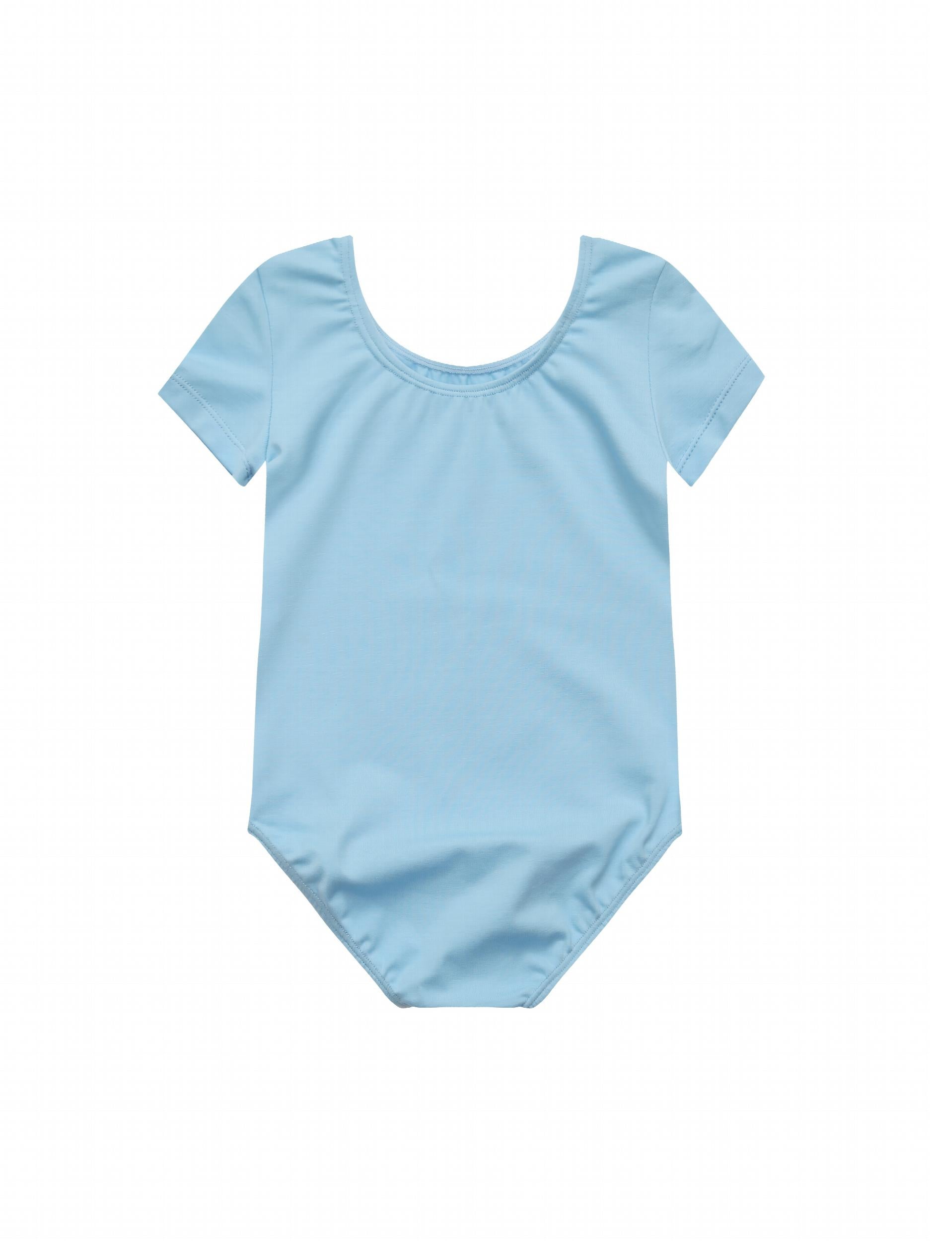 Girls Skinny Ballet Short Sleeve Bodysuit for Dance Training
