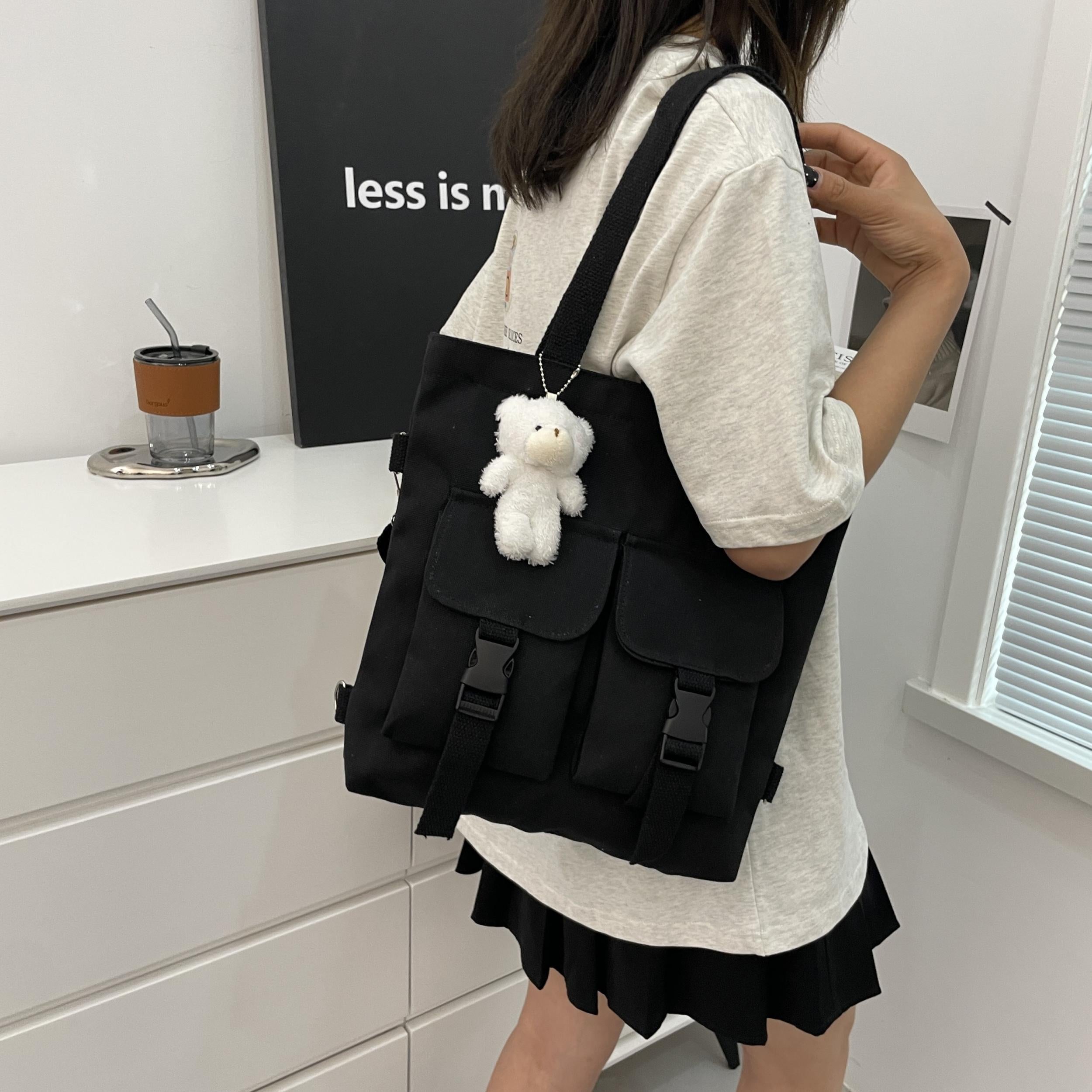 Bear Pendant Large Capacity Tote Bag