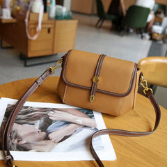 Vintage Leather Crossbody Bag Small Shoulder Bag Women's Flap Purse
