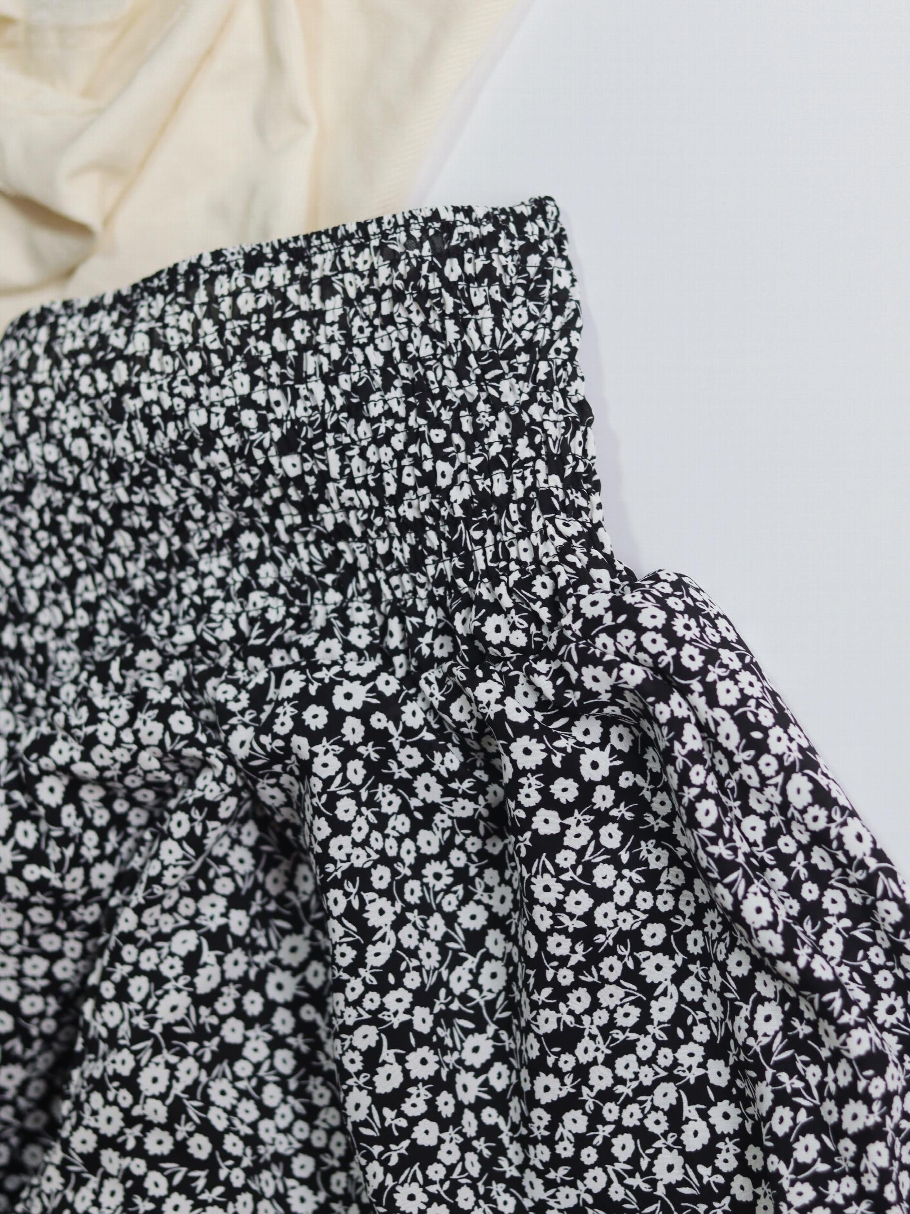 Boho Ditsy Floral Print Skorts Shorts Casual High Waist Ruched Summer Shorts