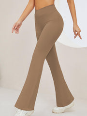 High Waist Seamless Sporty Pants Flared Leg Sports Trousers