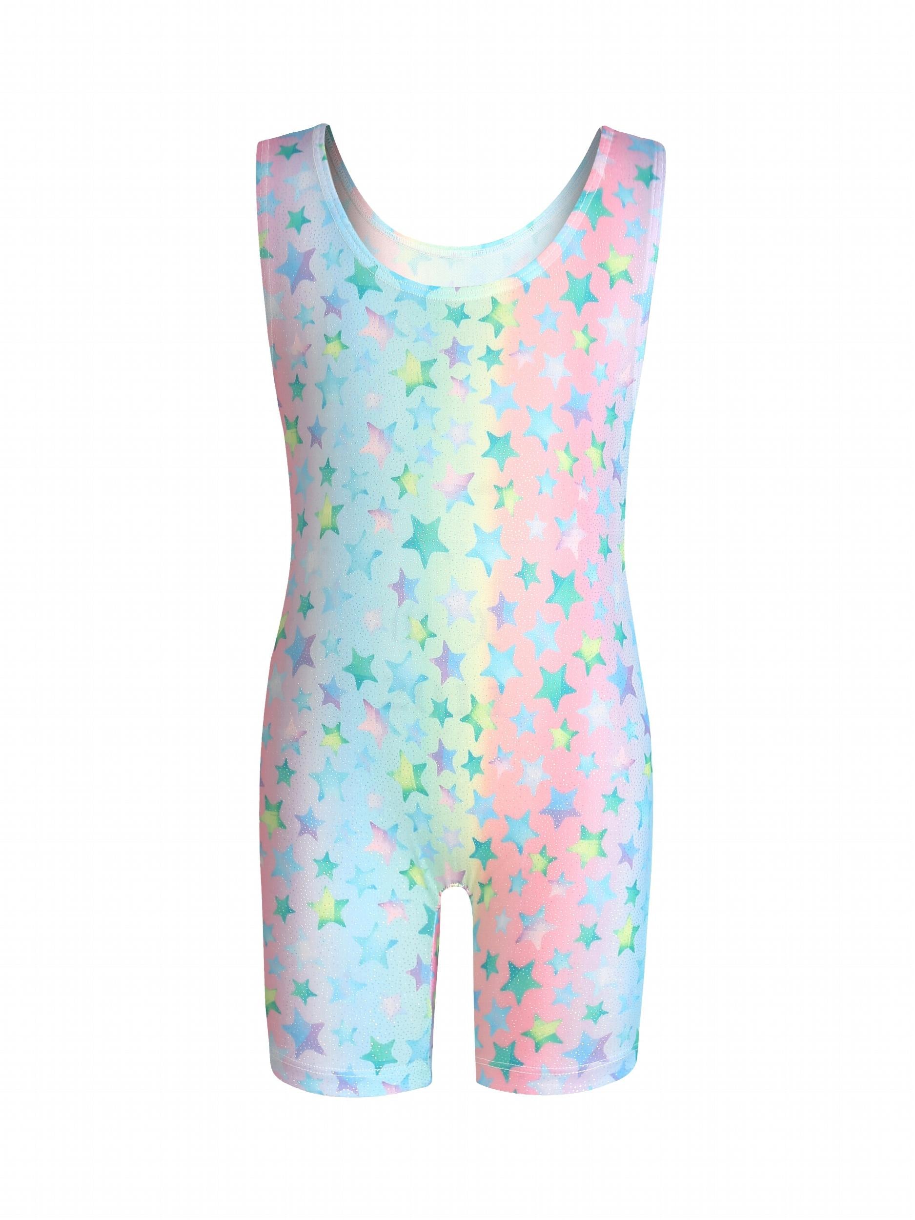 Girls Sleeveless Athletic Jumpsuit Gymnastics Leotards Outfit