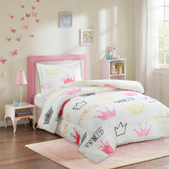 Kids Winter Crown Digital Printing Quilt Cover Set - 2pcs
