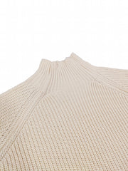  Casual Sweater Dress Solid Long Sleeve High Neck Loose Fit