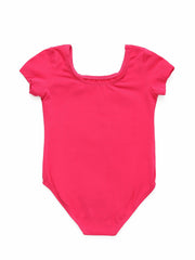 Girls Skinny Ballet Short Sleeve Bodysuit for Dance Training