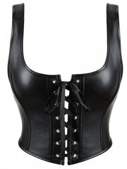 Lace Up Tank Corset Bustier Tummy Control Slimmer Push Up Crop Top