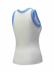 Contrast Binding Sports Tank Top Sleeveless Casual Running Crew Neck Top