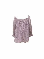  Casual Mesh Flounce Sleeve Blouse