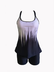  Ombre Cut Out Top & Shorts Swimsuit Set